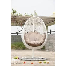 garden indoor rattan egg shaped white swing chair